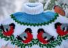 Этот нарядный детский свитер со снегирями вяжется спицами снизу вверх для удобства выполнения круглой жаккардовой кокетки Детский св