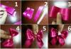 How to make beautiful and unusual bows from satin ribbons with your own hands for beginners: diagrams, templates, step-by-step photo instructions and video master classes on making original bows from wide and narrow satin ribbons